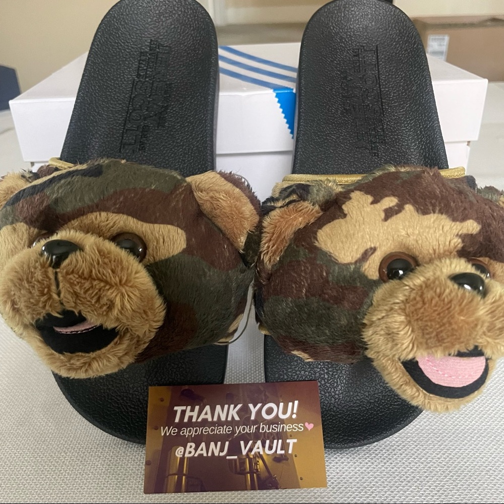 🐻JEREMY SCOTT x ADIDAS CAMO BEAR🐻 SLIDES/SANDALS SZ 8
